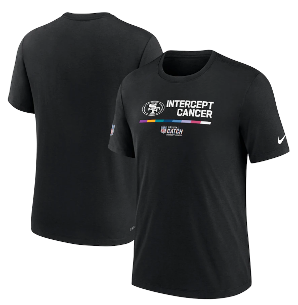 Men's San Francisco 49ers 2022 Black Crucial Catch Performance T-Shirt
